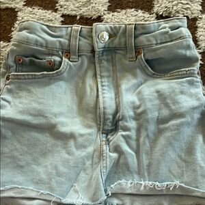 H&M Blue Jean Skirt with Distressed Hem